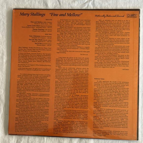 Vintage Vinyl - MARY STALLINGS - FINE AND MELLOW - Picture 2 of 4